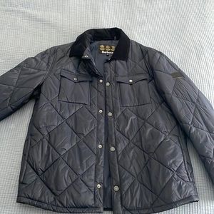 Barbour down snap-up men’s jacket with corduroy collar